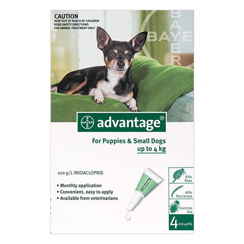 Advantage Small Dogs/ Pups 1-10lbs (Green) 4 Doses