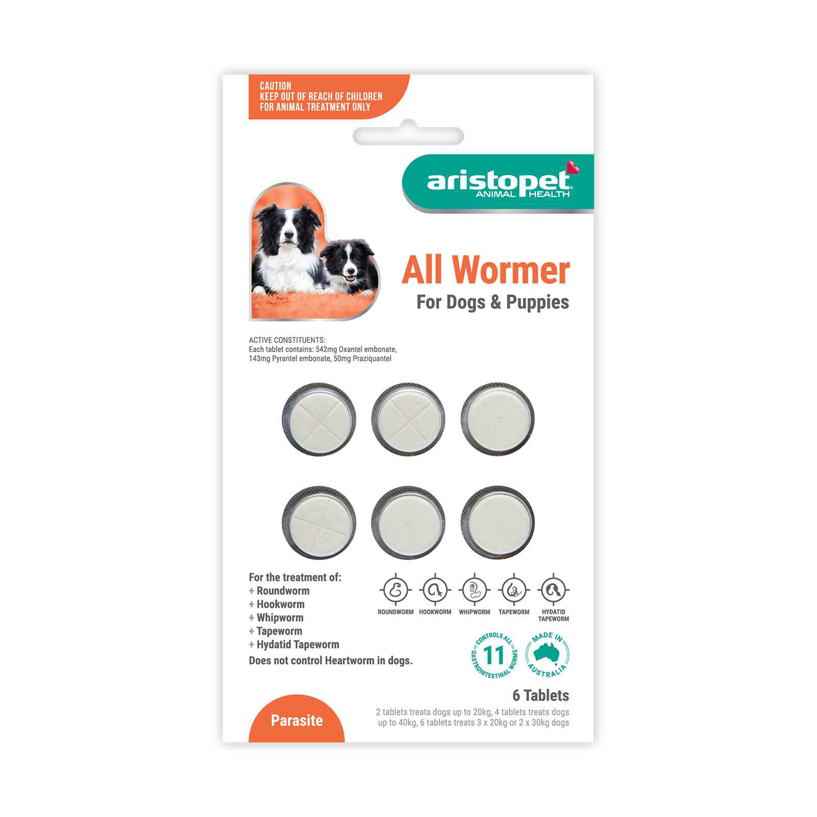 Aristopet Allwormers For Dogs/Puppies 50 Tablets