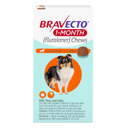 Bravecto 1 Month Chew For Small Dogs 9.9 To 22lbs (Orange) 1 Chew