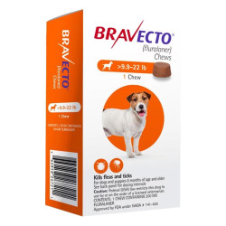 Bravecto For Small Dogs 9.9-22lbs (Orange) 1 Chews