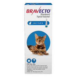 Bravecto Spot-On For Medium Cats 6.2 Lbs - 13.8 Lbs (Blue) 1 Pack