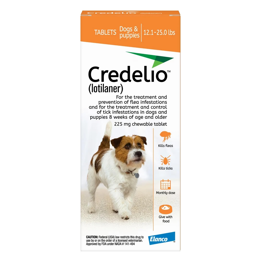 Credelio For Dogs 12 To 25 Lbs (225mg) Orange 3 Doses