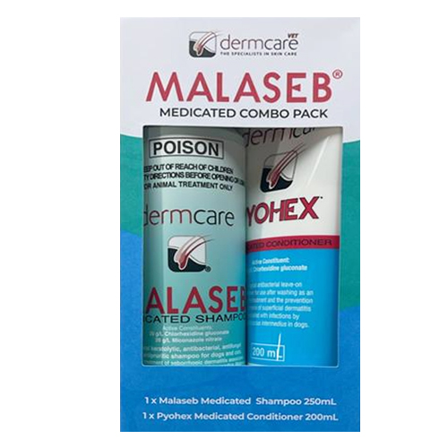 Dermcare Malaseb & Pyohex Combo 250ml Shampoo + 200ml Conditioner 1 Combo Pack