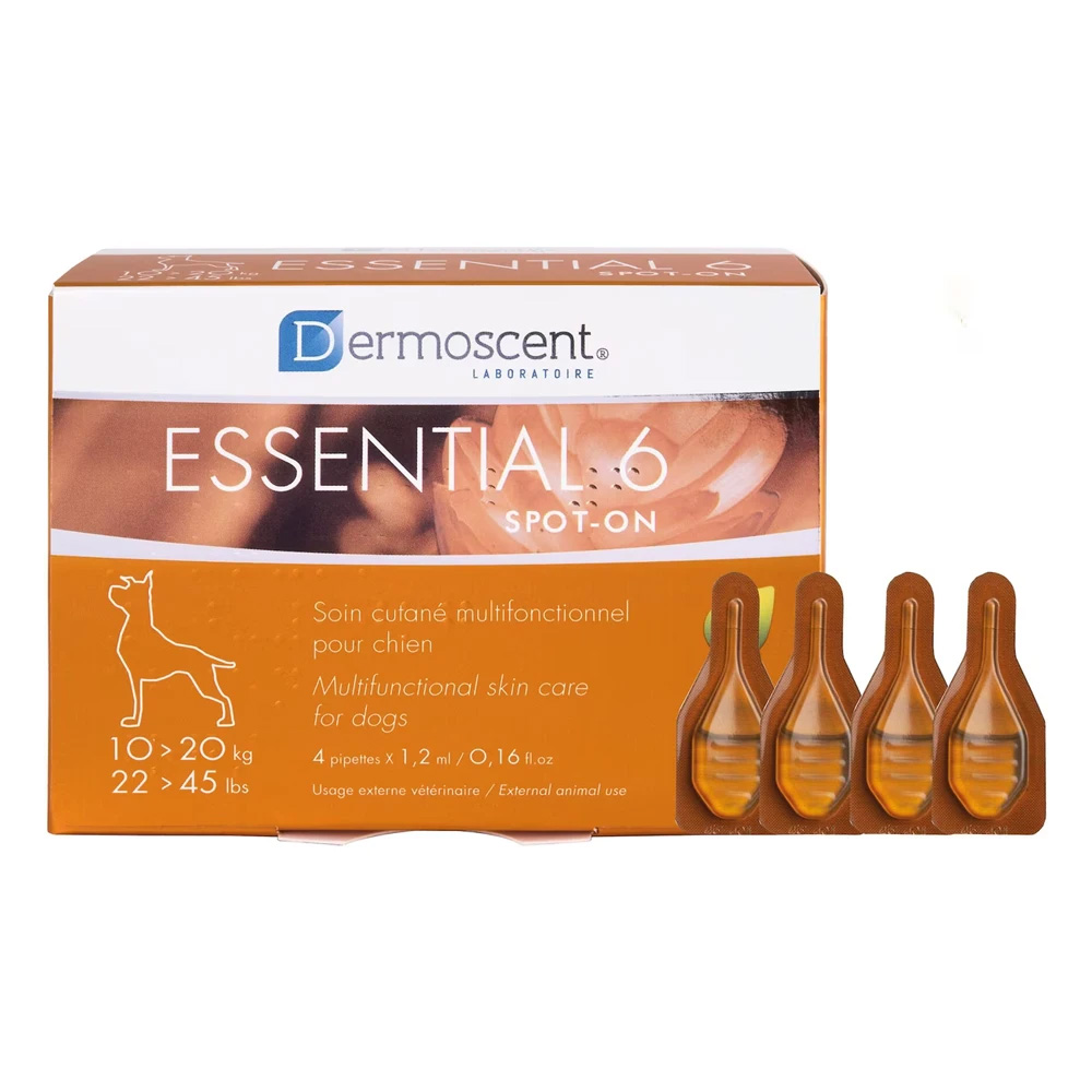 Essential 6 For Dogs 22-45 Lbs (Medium) 4 Pipette