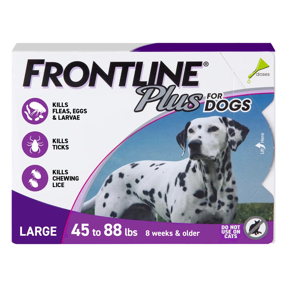 Frontline Plus For Large Dogs 44 To 88lbs (Purple) 3 Doses