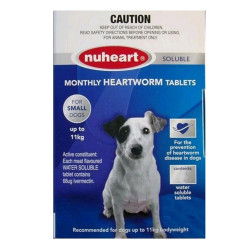 Heartgard Plus Generic Nuheart Small Dogs Upto 25lbs (Blue) 6 Tablet