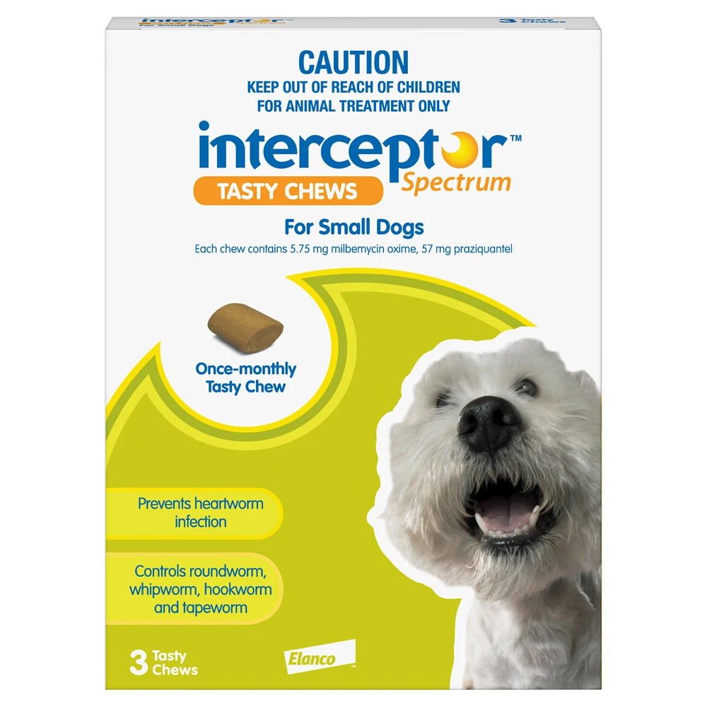 Interceptor For Dogs 11-25 Lbs (Green) 3 Chews