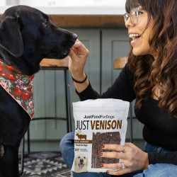 JustFoodForDogs Venison Dog Treats, Single Ingredient Dog Treats - 5 oz