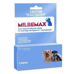 Milbemax Allwormer Tablets For Small Dogs Upto 11lbs 2 Tablets
