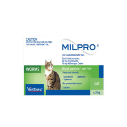 Milpro Allwormer For Cats Over 2 Kg (Over 4lbs) 2 Tablet
