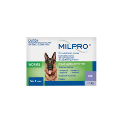 Milpro Allwormer For Dogs 5 - 25 Kg (11 - 55lbs) 2 Tablet