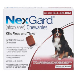 Nexgard Chewables For Extra Large Dogs 60.1-120 Lbs (Red) 136mg 6 Chews