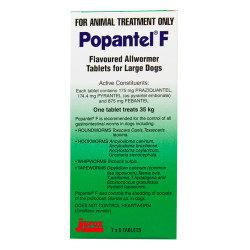 Popantel F Allwormer For Large Dogs 35 Kg (77lbs) 42 Tablets