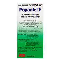 Popantel F Allwormer For Large Dogs 35 Kg (77lbs) 2 Tablet