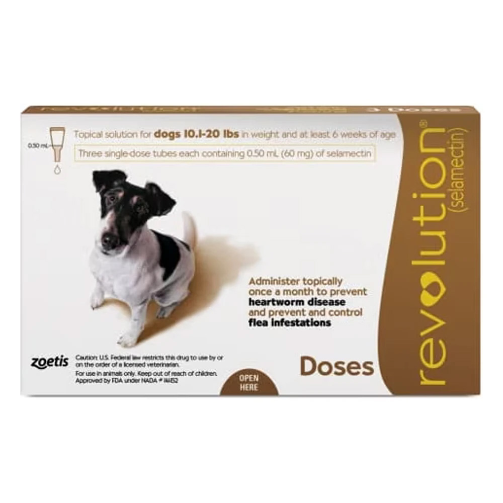 Revolution For Small Dogs 10.1 - 20lbs (Brown) 3 Doses