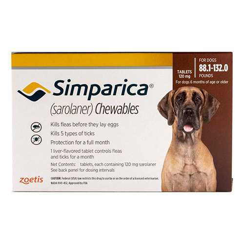 Simparica Chewables For Dogs Above 88 Lbs (Red) 3 Doses