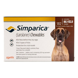 Simparica Chewables For Dogs Above 88 Lbs (Red) 3 Doses