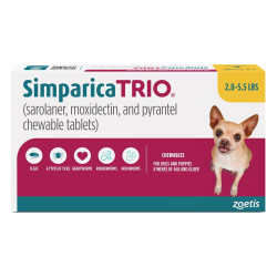 Simparica Trio For Dogs 2.8-5.5 Lbs (Yellow) 3 Chews