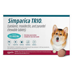 Simparica Trio For Dogs 22.1-44 Lbs (Teal) 3 Chews