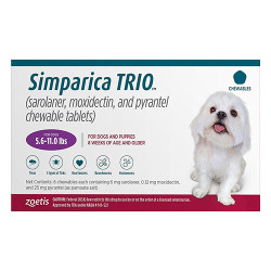 Simparica Trio For Dogs 5.6-11 Lbs (Purple) 3 Chews