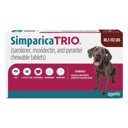 Simparica Trio For Dogs Above 88 Lbs (Brown) 3 Chews